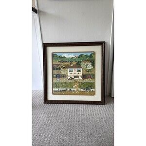Charles Wysocki Amish Neighbors Framed Print Americana Folk Art